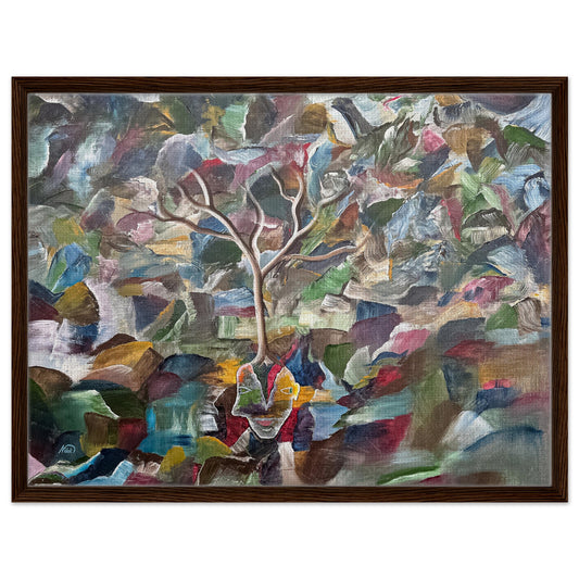 Floating Framed Canvas - Gallery Style Wall Art dark wood frame ready to hang